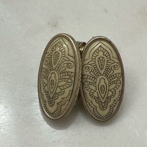 Monet Cream and Gold Intricate Earrings